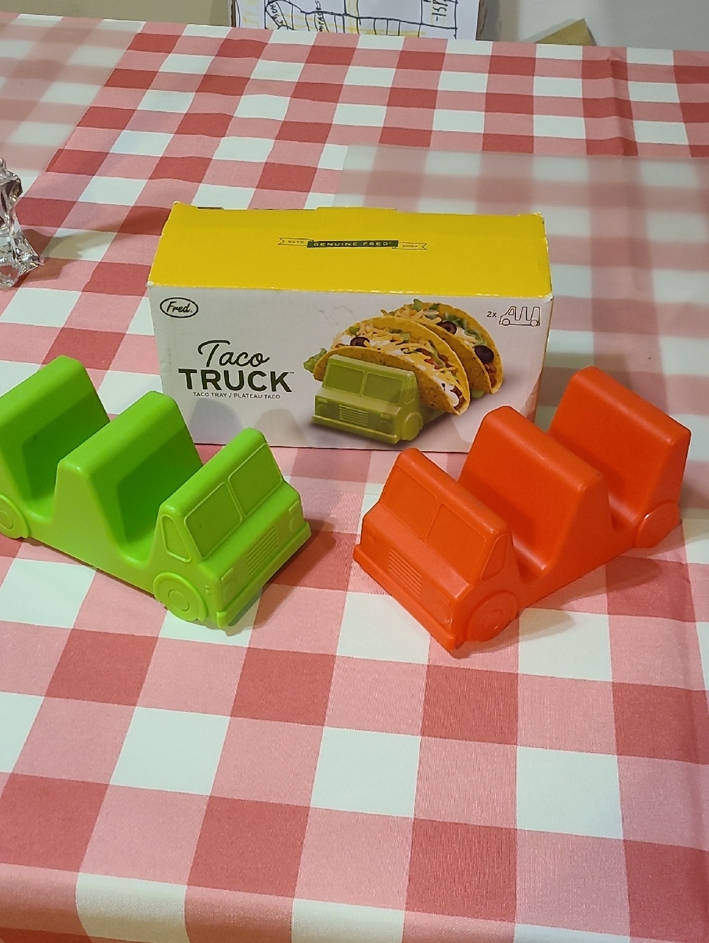 Fred Taco Truck Taco Holders - Bright Green and Orange